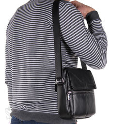 Сумка мужская кожаная 2082BSH black Heanbag