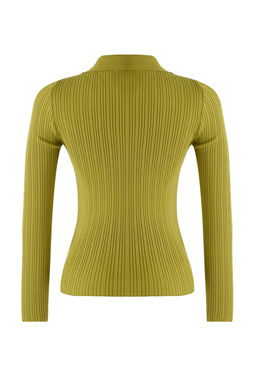 Yag Yesili Fitted/Vucuda Oturan Merserize Gorunumlu Polo Yaka Triko H?rka TWOAW26HI00113 - Trendyolmilla фото 7