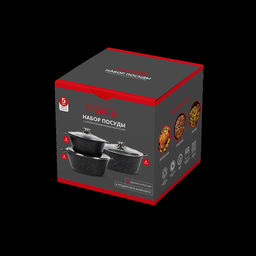 Набор кастрюль Гранит 2л, 3л, 4л с кр., нКас01аг