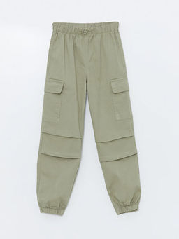 Beli Lastikli K?z ?ocuk Kargo Jogger Pantolon