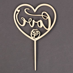 Топпер деревянный Сердце с блестками, цвет серебро - Страна карнавалия фото 3