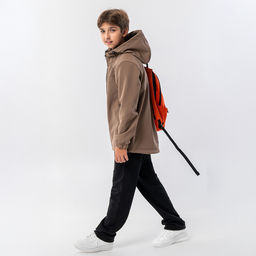 RODOS Куртка софтшелл для мальчика демисезон М-311д Тёмно-серый  фото 24