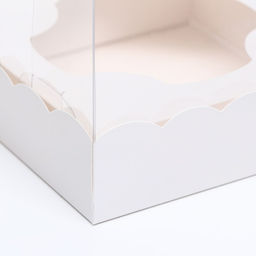 Коробка для пирожных с ложементом, белый,15×15×14 см