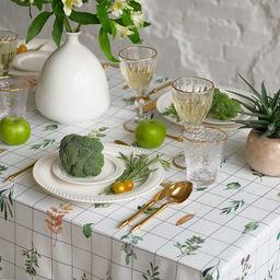 Скатерть Этель Flora 149?180 см, 100% хлопок, саржа 190 г/м?