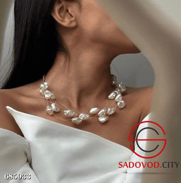 Украшение на шею в виде искусственного жемчуга