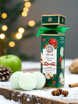 Цена за 2 шт. Бомбочки для ванны с ароматом яблочного пунша, 3?40 г, URAL LAB