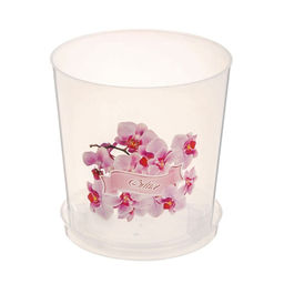 Горшок для орхидей с поддоном, 1.8 л, пластиковый, прозрачный, МИКС