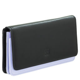 Итальянский женский кожаный кошелек DuDu серии Canarie | черно-лавандовый - Dudubags фото 5