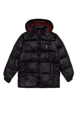 Черное пальто с капюшоном для мальчика - U.s. polo assn фото 5