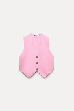 PLAIN KNIT SHORT VEST - Zara фото 5