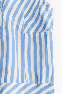 Vestido en mezcla de lino con tirantes de lazo - H&m фото 6