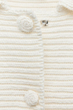 CHUNKY KNIT CARDIGAN WITH PETER PAN COLLAR - Zara фото 12