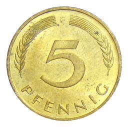 Монета 5 пфеннигов 1991 года F Германия