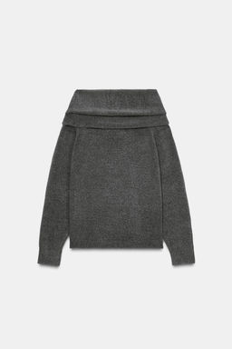 KNIT OFF-THE-SHOULDER SWEATER WITH METAL APPLIQU_ - Zara фото 2