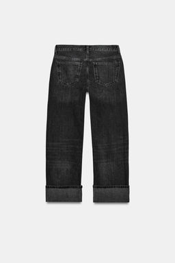 JEANS TRF RECTOS FOLD UP TIRO MEDIO / Negro - Zara фото 7