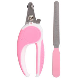Цена за 2 шт. Набор для груминга "Нежный Бро", когтерез и пилка, цвет белый/розовый (блистер U)