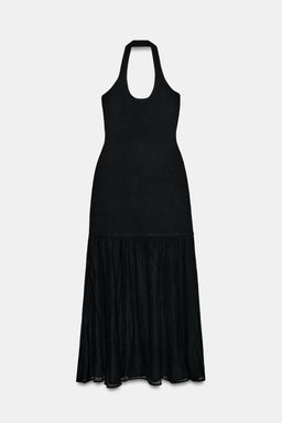 VESTIDO HALTER PUNTO COMBINADO / Negro - Zara фото 5