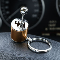 Брелок для ключей Cartage, рычаг КПП, золотистый  фото 4