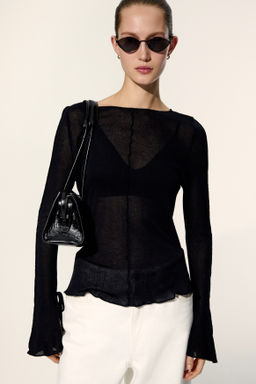 Top de punto con escote barco - H&m фото 3