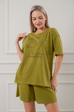 Пижама женская из кулирки Дива хаки - Амадэль фото 3