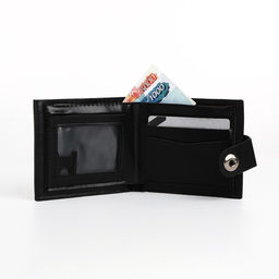 Портмоне мужское на магните, отдел для купюр, для карт, для монет, чёрное