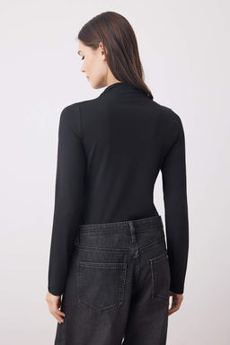 Siyah Fitted/Vucuda Oturan Uzun Kollu C?tc?tl? Esnek Orme Body TWOAW26BD00010 - Trendyolmilla фото 4