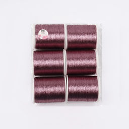 Нитки металлизированные, 91±1 м, набор 6 шт., розовые