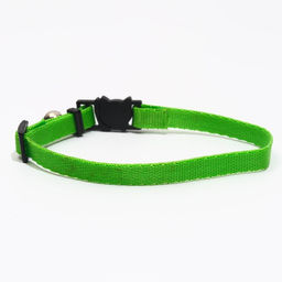 Ошейник кошачий с бубенчиком, 30 х 1 см, полиэстер, зелёный - Пижон фото 2