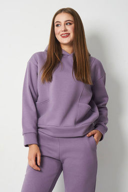 Арт.2901 Костюм женский с начесом 44-52 (5 шт) Цвет:верх- лила, низ- лила