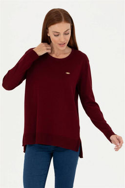 Женский бордово-красный базовый свитер - U.s. polo assn фото 8