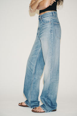 TRF WIDE-LEG HIGH-WAIST FULL-LENGTH JEANS - Zara фото 13
