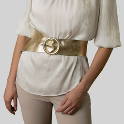 Ремень Sefaro из телячьей кожи бежевый 110×8 см  фото 3