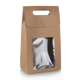 Коробка подарочная складная 16x27x9 см коричневая / QR1627-1 /уп 12/360/