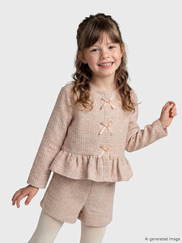 K?z ?ocuk Fiyonklu T?vit Ceket