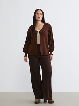 B?y?k Beden V Yaka Kad?n Triko H?rka