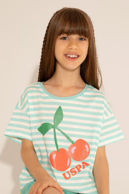 U. S. Polo Assn / Мятная футболка с круглым вырезом для девочек - U.s. polo assn фото 5