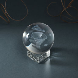 Фигурка стекло шар «Дирижабль», d=6 см