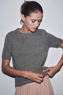 100% WOOL SHORT SLEEVE TOP - Zara фото 13