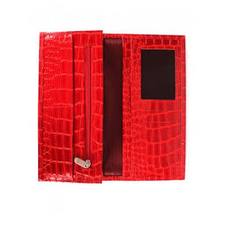 Портмоне женское Croco-ПР-965 натуральная кожа 3 отд, 10 карм, красный крокодил (203) 264546  фото 3