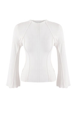 Kahverengi Fitted/Vucuda Oturan Dik Yaka Nervurlu Premium Yumusak Orme Bluz TWOSS26BZ00241 - Trendyolmilla фото 5