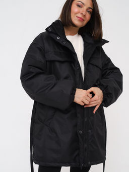 Куртка-парка женская, черная
