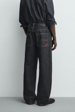 EMBROIDERED HEART DENIM CHINO TROUSERS - Zara фото 26