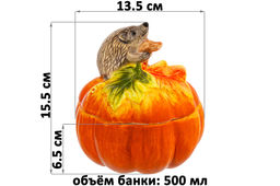 Банка для печенья 500 мл 13,5*13,5*15,5 см Ёжики, с крышкой, керамика - Elan gallery фото 2