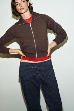 CHECKED TROUSERS WITH BELT - Zara фото 3