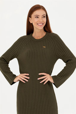 Женское трикотажное платье цвета хаки - U.s. polo assn фото 3