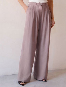 Брюки палаццо с защипами из плотного лиоцелла