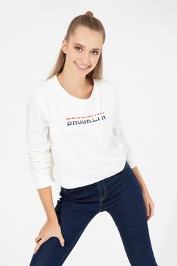 U. S. Polo Assn Женский свитшот цвета экрю с круглым вырезом - U.s. polo assn фото 4