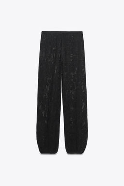 FLORAL STRUCTURE KNIT TROUSERS - Zara фото 7