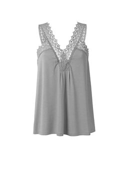 Топ из вискозы с кружевом, серый - Heine фото 2