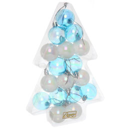 Набор украшений "Легенды зимы" 4 см (набор 17 шт), Белый, голубой